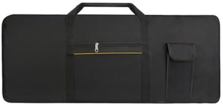 Hellery Bolsa para Teclado de 61 Teclas, Bolsillos de Almacenamiento, Estuche Oxford para Teclado de Piano, Estuche para Piano Eléctrico para Transportar, con Franja Amarilla