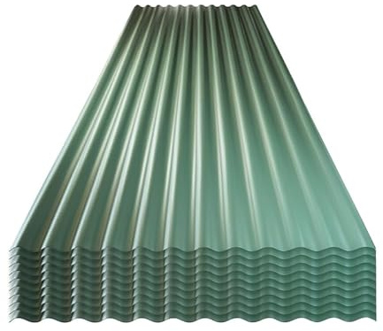 StormGuard Lot de 10 dalles ondulées en PVC – 90 x 200 cm Vert – Panneau de toit imperméable – Toits de véranda, Carport