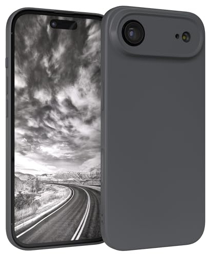 EAZY CASE - Silikonhülle für iPhone Air Hülle Silikon Case Grau weich stoßfeste Handyhülle Schutzhülle mit Kameraschutz Dünn Premium Schutz Cover TPU Phone Bumper in Anthrazit Matt