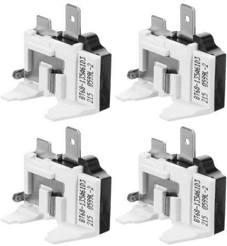 SEWACC 4Pcs Refrigerator Compressor Start Relay and Thermal Overload Protector for Freezers and Fridges, 0.5Hp Chest Freezer Parts with Overload and Overheat Protection