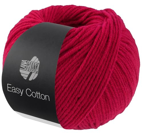 LANA GROSSA Easy Cotton | Multifile Baumwollmischung | Handstrickgarn aus 50% Baumwolle & 50% Polyacryl | 50g Wolle zum Stricken & Häkeln | 123m Garn FB 27