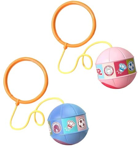 2x Knöchel Hüpfball, Skip Ball For Outside, Kinder Blinkender Springring Fußkreisel Fußball Sprungball LED Leuchtender Hüpfball Für Sprungspiele Zur Bewegung Swing Wheel Für Erwachsene Kinder Mädchen