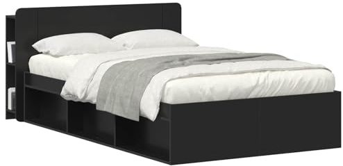 vidaXL Kopfteil Schrank Schwarz 135 x 18,5 x 80 cm Holzwerkstoff, Stylischer U-förmiger Holz-Kopfbereich, Multifunktionale Kommode, Moderne Möbel, Organisierer, Stauraumlösung