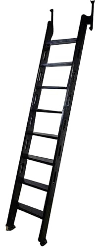 Escalera retráctil de escape de incendios, escalera recta de madera maciza con riel de metal, ideal para áticos y sótanos, fácil de almacenar