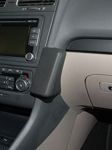 KUDA Handyhalterung passend für VW Golf VI ab 10/08, Variant ab 09/09 - Telefonkonsole für Smartphones, Handy, Navi und mehr - Kunstlederkonsole, schwarz, 096585