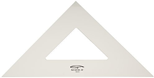 Graphoplex Zeichendreieck, 45 ° 3 Kanten Rechte transparent 32 cm durchsichtig