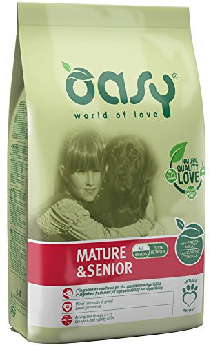 Oasy Trockenfutter für reife Hunde, Senior, 12 kg, Trockenfutter für Hunde