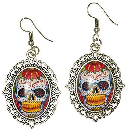 Andrea Moden Day of the Dead Ohrringe zu Ihrem Halloween Kostüm - Schmuck für Party und Karneval