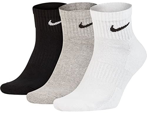 Nike Herren Everyday Cushioned Ankle Trainingssocken (3 Paar), Multi-Color, S