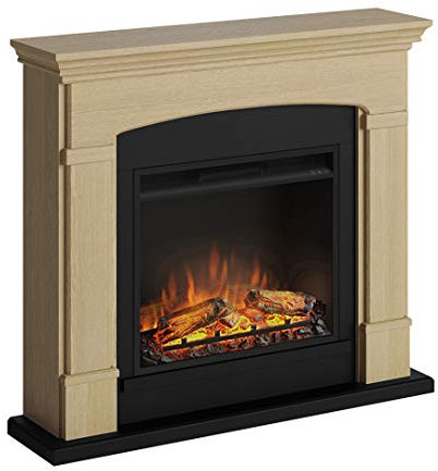 Chimenea eléctrica TAGU Helmi con Fuego Eléctrico Powerflame de 23 Pulgadas, 1500W, 7 Días Programables, Termostato Digital, Control Remoto (Roble Natural)