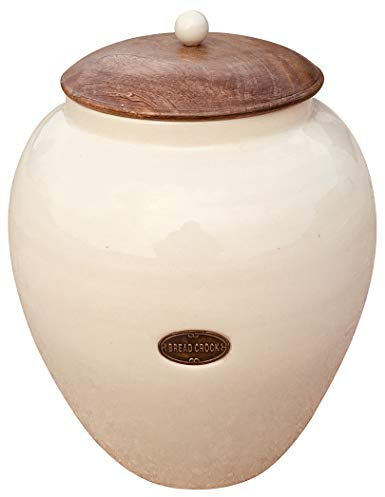 Geko Cream Ceramic Bread Bin, Large, One Size