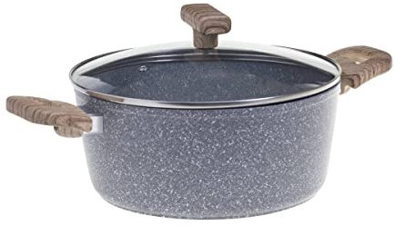 Secret de Gourmet - Faitout avec couvercle D 24 cm en Aluminium Forgé aspect pierre Ligne Nature Tous feux
