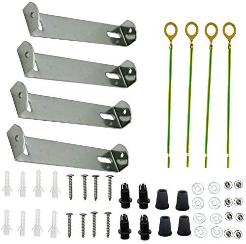 LEDSone 95mm Light Fixture Mounting Bracket, Ceiling Steel Light Plate, Ceiling Pendant Light Kit Sconce Mounting Plate with Screws, Nuts, 4-Pack