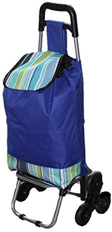 Emeco Treppensteiger-Einkaufstrolley Einkaufs-Trolley Einkaufsroller Tasche Hof13 (Blau)