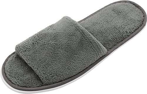 ZOLLNER 10 Paar Einwegslipper Gästehausschuh - Frottierslipper für Reise, Spa, Sauna und Zuhause - rutschhemmende Sohle - offene Spitze - Einheitsgröße - Hotelqualität, 390