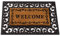 HomeZone Welcome Insert Door Mat Non Slip – Black Rubber Mat 23x53cm Easy Clean Door Matts - Indoor Outdoor Dirt Trapper Super Absorbent Door Mats (Welcome)