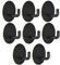 smatime 8 Stück Haken Selbstklebende, Edelstahl Handtuchhaken Kleiderhaken Wandhaken Schwarz Ideal für Bad Toilette Küche Büro，Ohne Bohren