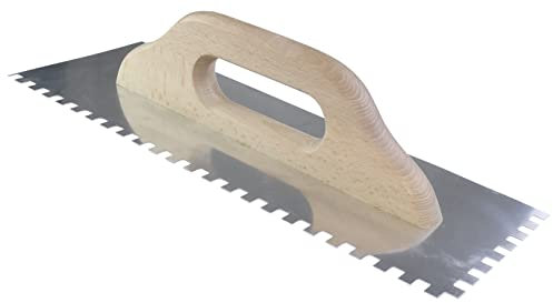 AERZETIX - C54545 - Cazzuola per colla - con denti 8x8mm - frattone dentato per piastrelle - spatola dentata - 128x380mm - in acciaio