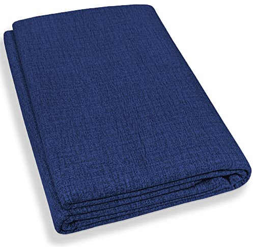 Home Tresor - Telo Arredo Copridivano Tinta Unita | Gran Foulard Divano 3 Posti e Letto Matrimoniale Copriletto Arredatutto | Mis. cm. 240 x 280 (Blu)