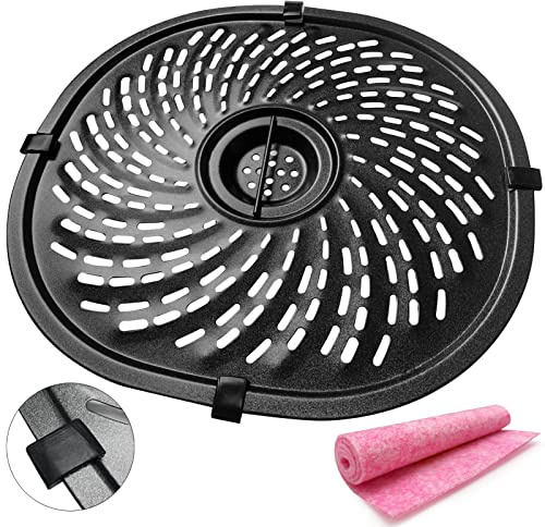 Air Fryer Replacement Parts Grill Pan For 7QT PowerXL Gowise Air Fryers, Upgraded Air Fryer Crisper Tray Plate Rack Insert Grate with Rubber Bumpers, Nonstick, Dishwasher Safe