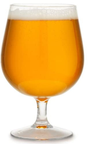AIOS Craft Beer Glass Made from BPA Free Unbreakable Trian 550ml. Set of 2. Ideal for Camping, barbecues, hot tubs as a Safer Alternative to Glass