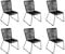 SAM 6er Set Outdoor-Seilstuhl ISRA, Seilbespannung aus Polyester, Farbe Schwarz, schwarzes Eisen-Gestell, Gartenstuhl/Rope Chair im modernen Design, für Balkon & Terrasse und Garten