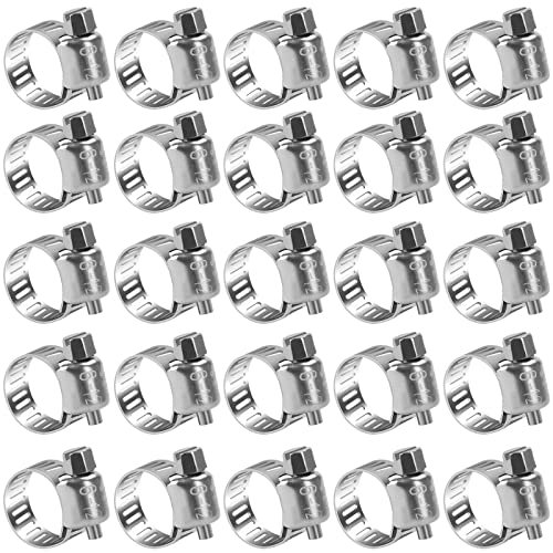 oumuik Lot de 25 colliers de serrage en acier inoxydable 6-12 mm réglable