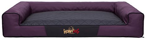 Bjird Hundebett - Hundekorb für kleine mittelgroße & große Hunde - Hundekissen - Hundesofa - Bezug abnehmbar und waschbar - Victoria - Größe: S - Weinrot mit Schwarz
