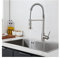 Rubinetto Cucina con Doccetta Estraibile - Rubinetto Lavello Cucina con Molla a Spirale Girevole 360 ° Miscelatore Monocomando Rubinetto da Cucina Acciaio Inox 304 (Nichel Spazzolato)