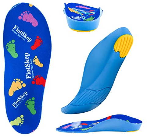 FiotSkep Orthopedic Arch Support for Kids, Plantar Fasciitis, Flat Feet, PU Foam Inserts for Foot, Back, Hip, Leg Pain and Pain Relief