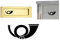 generic Posthorn Symbol Aufkleber, Gold, Vinyl, Matt, Cartoon, Wasserfest, 8 x 3,8 cm