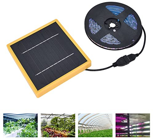 Septpenta Solar Plants Grow Easy, Wachstum Fördern, High Luminous Flux LED, 5 W, 5 V, Solar Grow Light Strip für Gartenbau, Balkon Aussaat, Zucht, Gewächshaus und Bonsai (2 M)