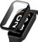 SeNool Custodia per Xiaomi Smart Band 8 Active/Redmi Smart Band 2, PC Cover Rigida con Vetro Temperato Protezione di Schermo, [Durezza 9H] Case per Xiaomi Smart Band 8 Active/Redmi Smart Band 2 - Nero