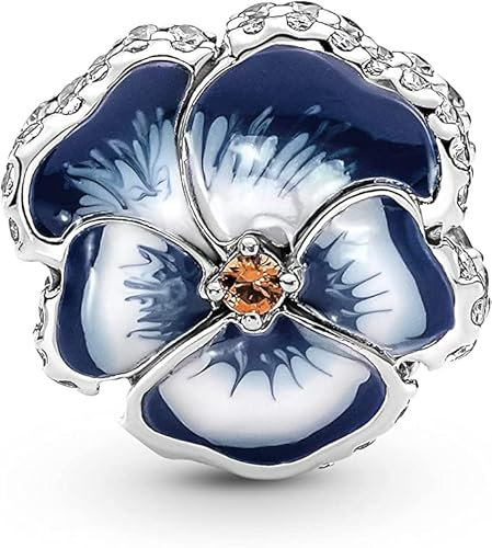 GHMIOU Charms 925 Sterling Silber 5A Zirkonia Charm Anhänger für Armband Charm Bead Pendant für Europäische Armbänder Halsketten Schmuck Geschenk für Damen Frauen (Orchidee)