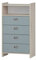 Schildmeyer Highboard Lindholm 154384, Sandeiche Dekor/Taubenblau, 60,1 x 33 x 104 cm