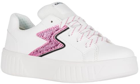 Geox J Mikiroshi Girl A, Scarpe da Ginnastica, Bianco Fucsia, 31 EU