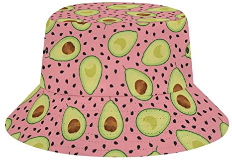 IUBBKI Avocado Slice Drop Pink Avocado Eimer Hüte Unisex Strand Reise Hut Outdoor Angelkappe für Damen Herren