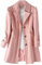 Tdvcpmkk Trench-coat long à simple boutonnage pour femme - Coupe ajustée - Tendance - Manches longues, rose, Large