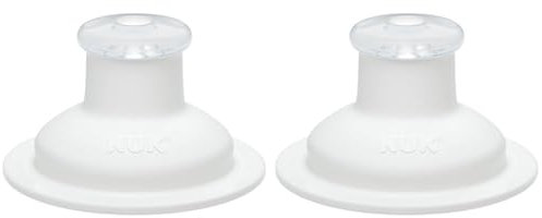 NUK Push-Pull-Tülle Silikon für Sports Cup und Junior Cup, auslaufsicher, langlebig, hygienisch, Spülmaschinen geeignet, weiß, 1 Stück (Packung mit 2)