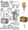 craspire Farms Clear Stamps Hühner, Schafe, Ziegen, Windmühlen, Retro-Transparente Silikon-Stempelsiegel Für Handgefertigte Fotoalben, Journaling, Kartenherstellung, Notebook-Dekoration, DIY