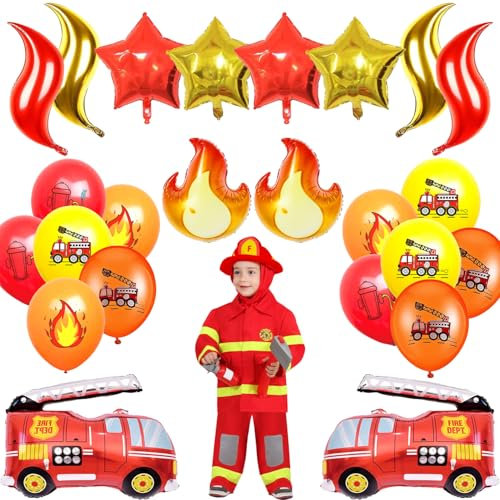 24 Stück Feuerwehr Deko Feuerwehr Geburtstag Feuerwehr Deko Kindergeburtstag Feuerwehrmann Sam Geburtstag Feuerwehr Geburtstag Deko Luftballon Feuerwehr Deko Feuerwehr Feuerwehrautos Flammen Sternen