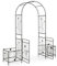 GiantexUK Garden Arch with Gate & Planter Boxes, 2.2M Metal Pergola Trellis Arbour, Rose Vine Climbing Plants Trellis Support Archway for Lawn Patio Wedding Ceremony Party Decoration