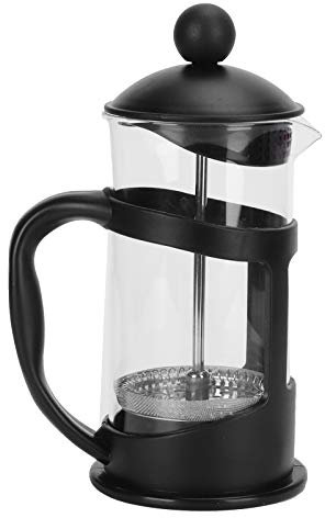 NYSUZHOUJI Cafetera de prensa francesa de 20 onzas, cafetera de vidrio de borosilicato, tetera, prensa de café manual de gran capacidad con émbolo, batidor de leche, negro para sala de (11oz)