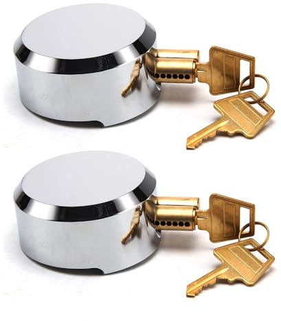Heavy Duty Shackleless Van Lock Padlock - 2PCS Round Concealed Security Lock with Keys - Hardened Steel Chrome Plated Door Lock