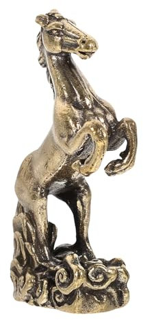 RORPOIR Boutique de décoration Statue Simulée Dragon Décor Cheval Décor Animaux à collectionner Signe du chinois Cheval Chinois Fengshui Figurine Rétro Dragon Bijoux Or Cuivre