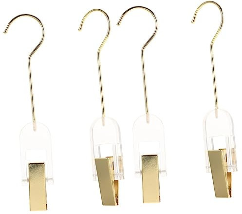 Garneck 4piezas para Ropa Ajustables Colgadores De Pantalones y Faldas Gancho para Sombreros Clips De Ropa Transparentes para Almacenamiento Casa o Tienda