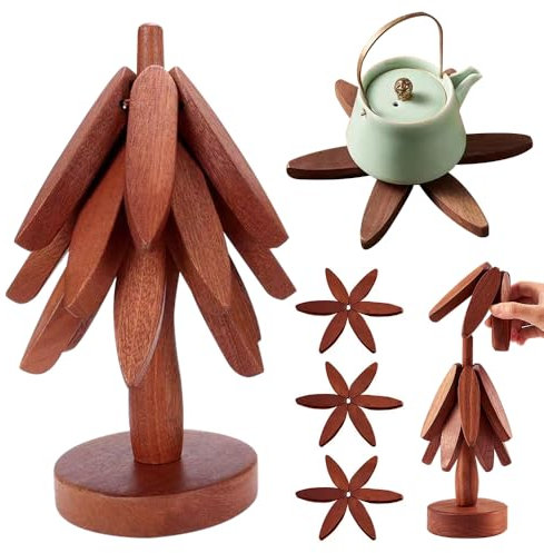 ADDLIVE Tree Wood Coasters, 3 Pcs Tree Art for Wood Coasters, Wood Tree Shaped Table Mat, Tree Design Coasters for Home Table Decoration, Christmas, Festival Gift