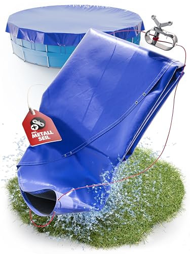 LAINFELD Poolabdeckung Rund Ø 560 cm Inklusive Befestigungsmaterial | Poolplane aus dickem 200 GSM Material Abdeckplane passend für INTEX BESTWAY Pool