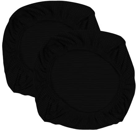 Yikko Elastic Stretch Spandex Stuhl Sitzbezüge Schonbezüge Waschbare Passform für Bürostühle, Esszimmerstühle, Bar Hochzeitsfeier Dekor (2, Schwarz)