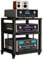 HiFi Rack, 3-stufiger Medienrack-Audio-/Videokomponentenschrank mit höhenverstellbarem Holzregal für Zuhause/Büro/Audio-Video/DJ/Theater (schwarz)